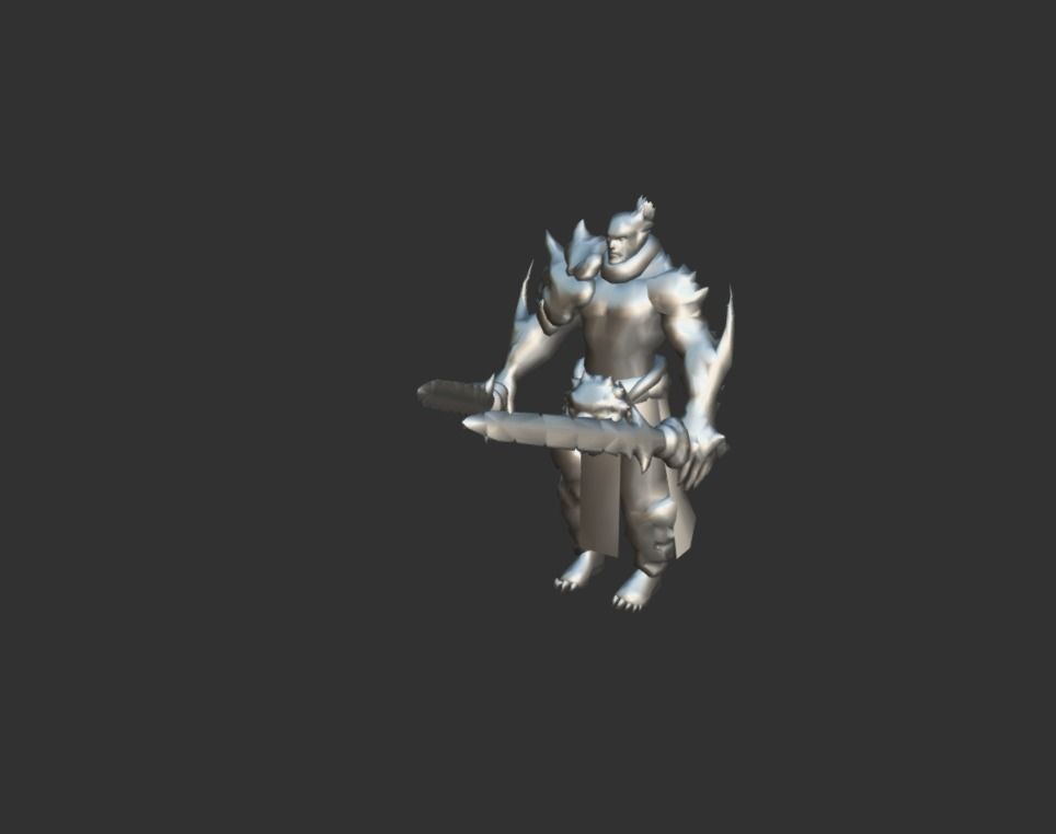 Demon Mutant Sword Master Low-poly 3D model_4
