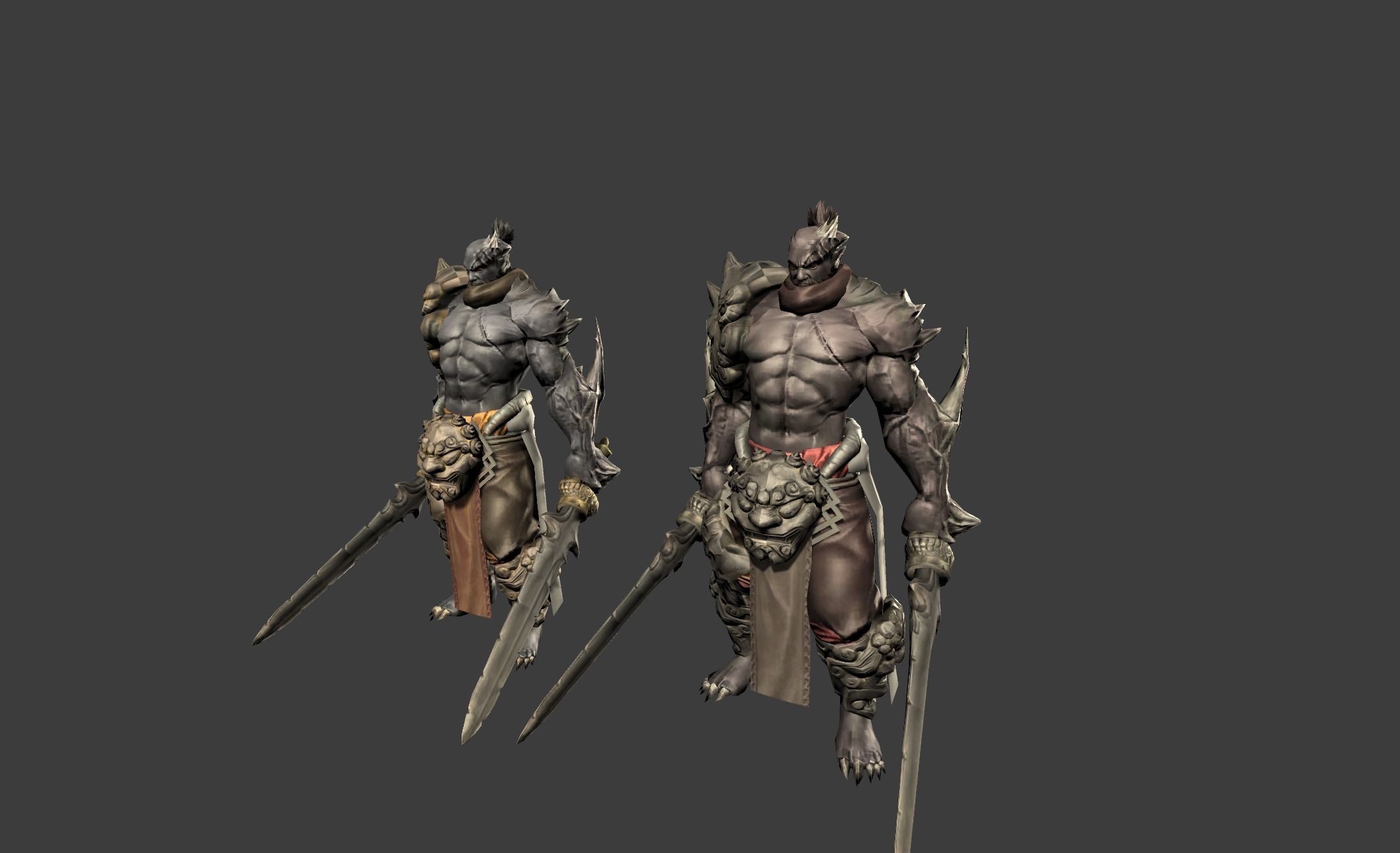 Demon Mutant Sword Master Low-poly 3D model_16