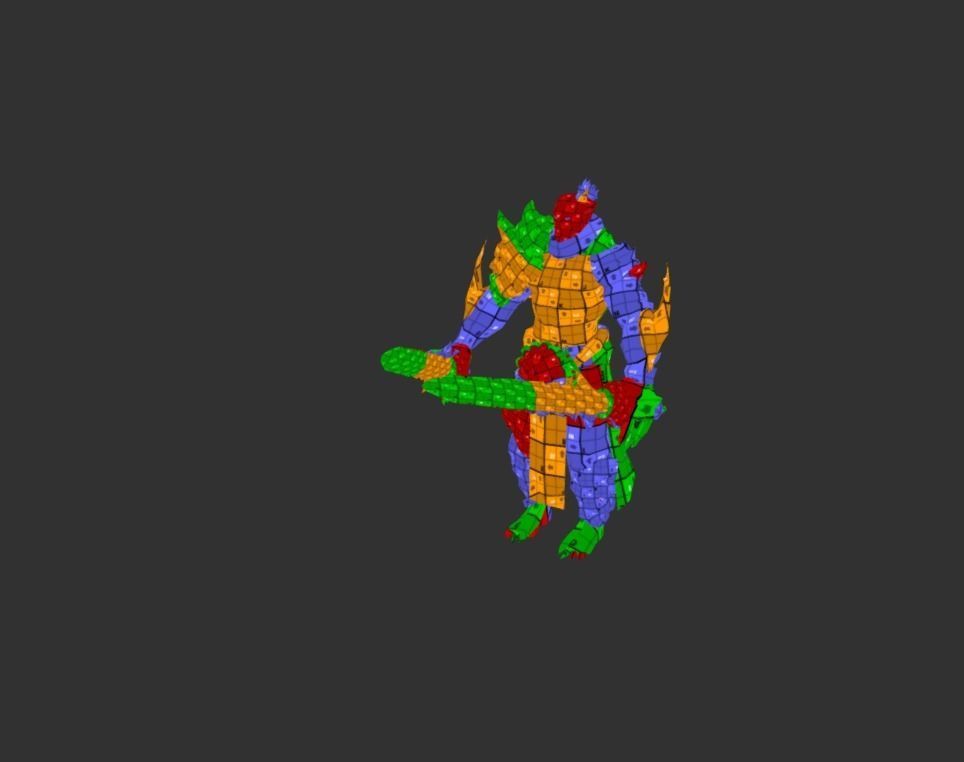 Demon Mutant Sword Master Low-poly 3D model_6