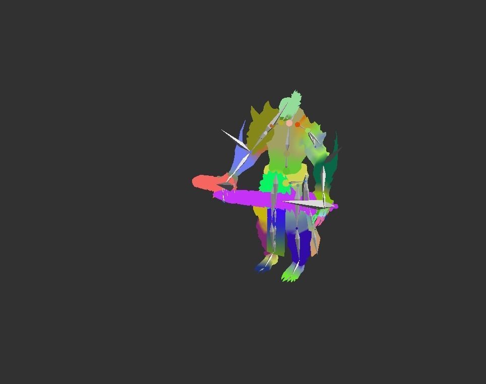 Demon Mutant Sword Master Low-poly 3D model_3