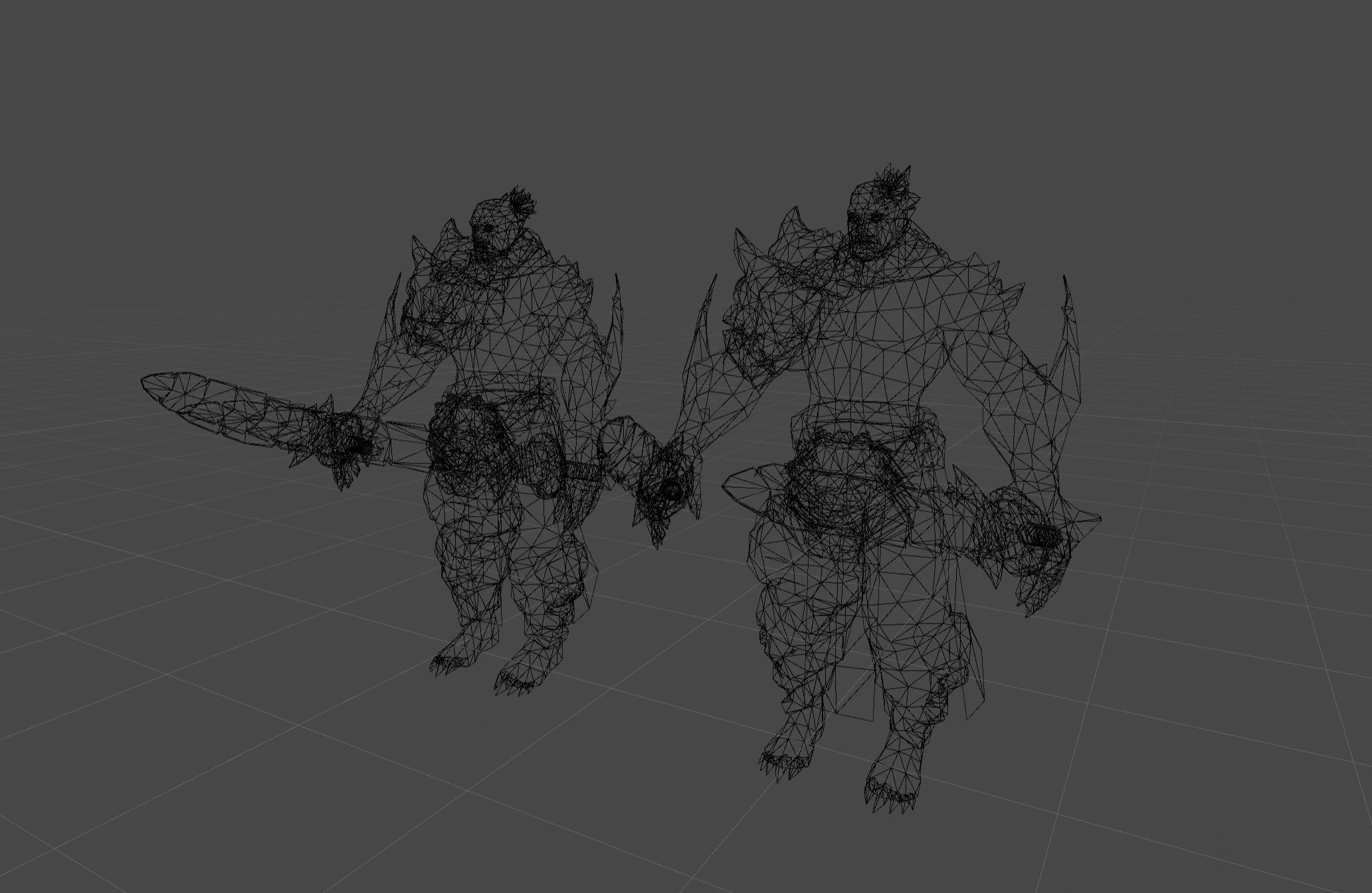 Demon Mutant Sword Master Low-poly 3D model_7