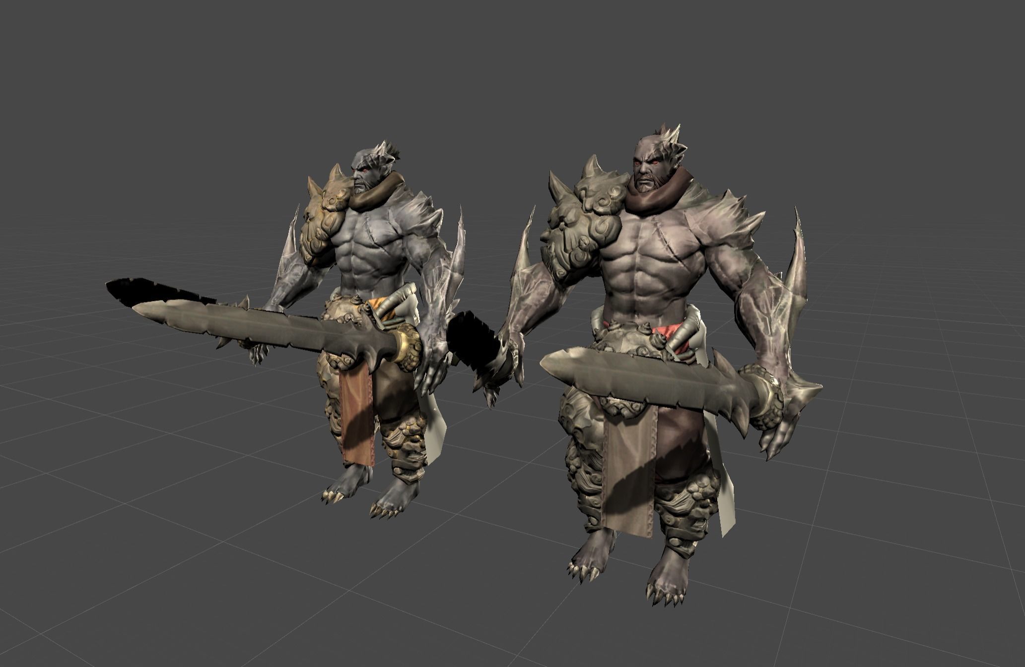 Demon Mutant Sword Master Low-poly 3D model_8