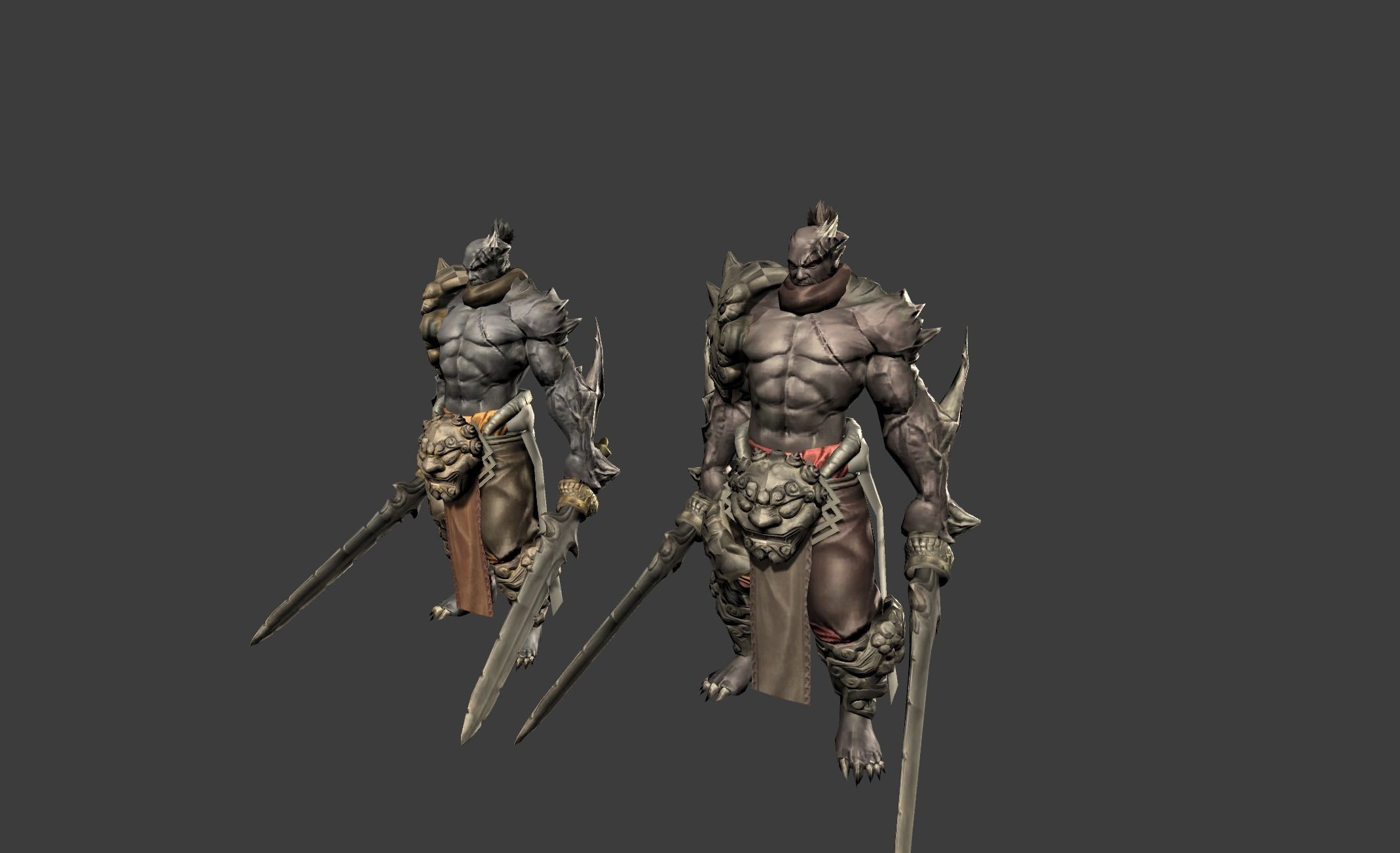 Demon Mutant Sword Master Low-poly 3D model_13