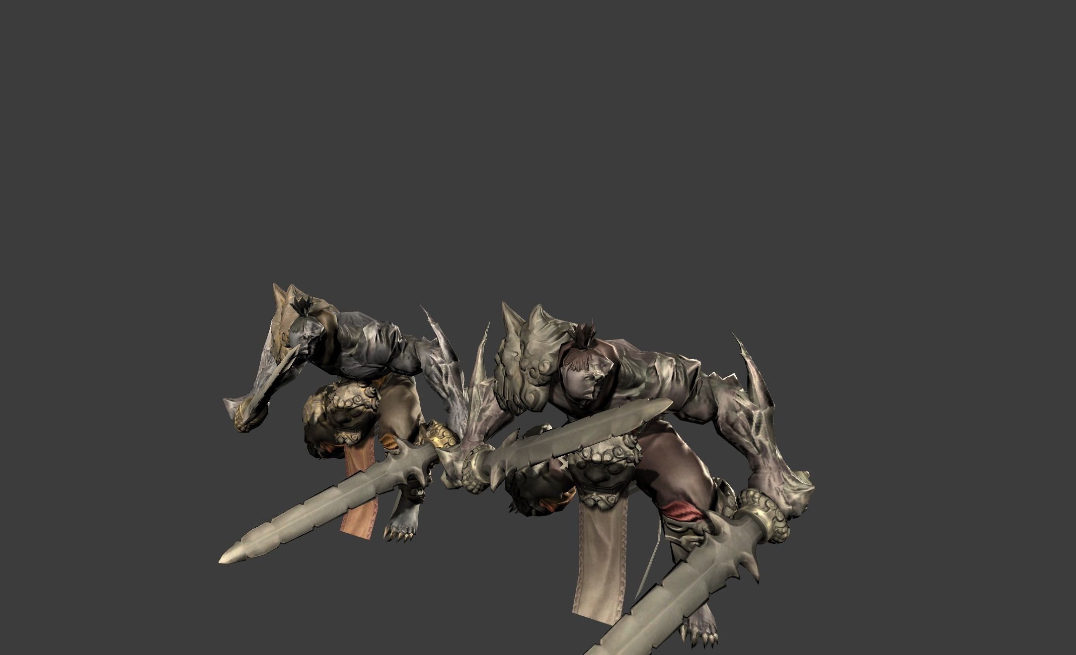 Demon Mutant Sword Master Low-poly 3D model_17