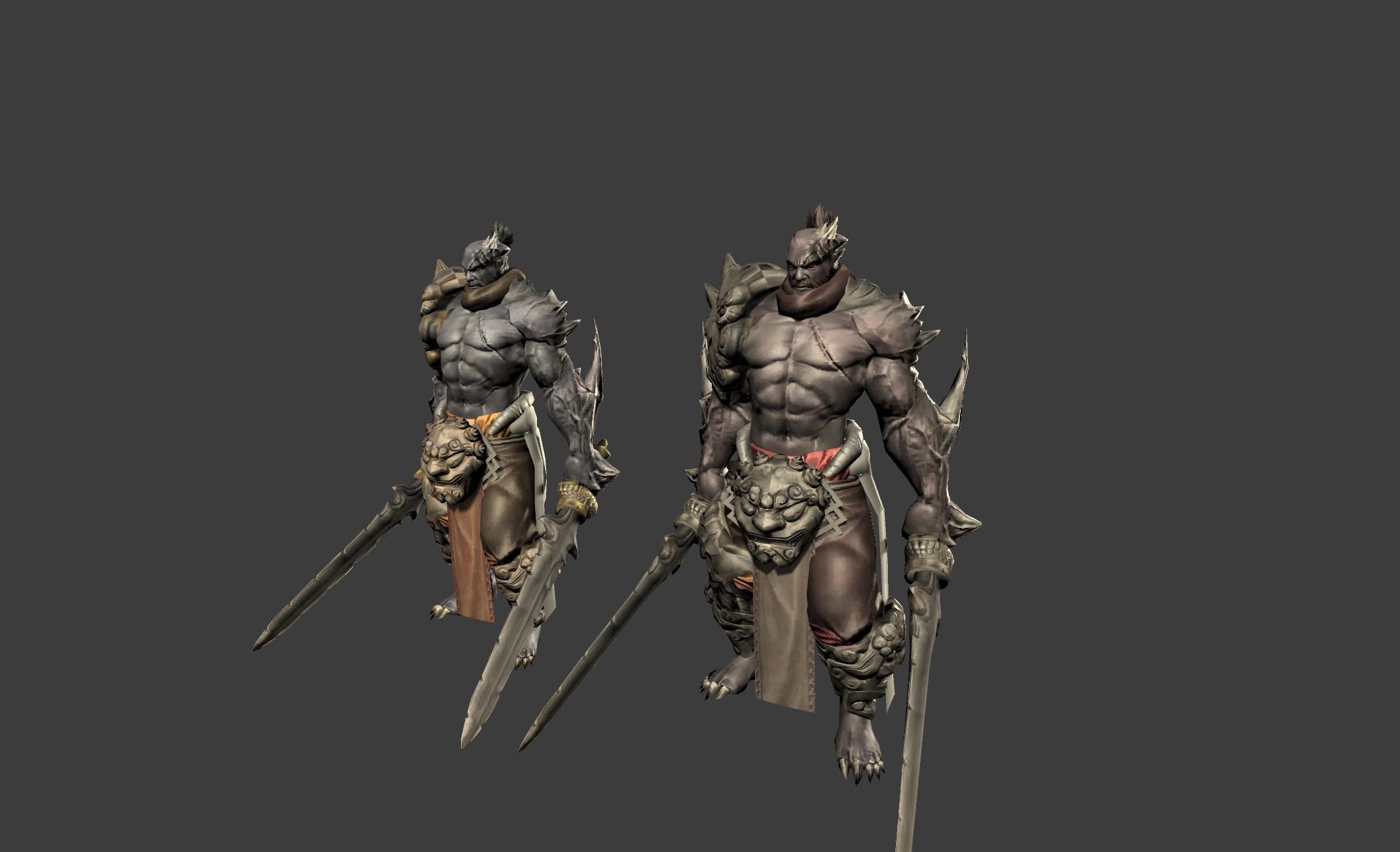 Demon Mutant Sword Master Low-poly 3D model_12