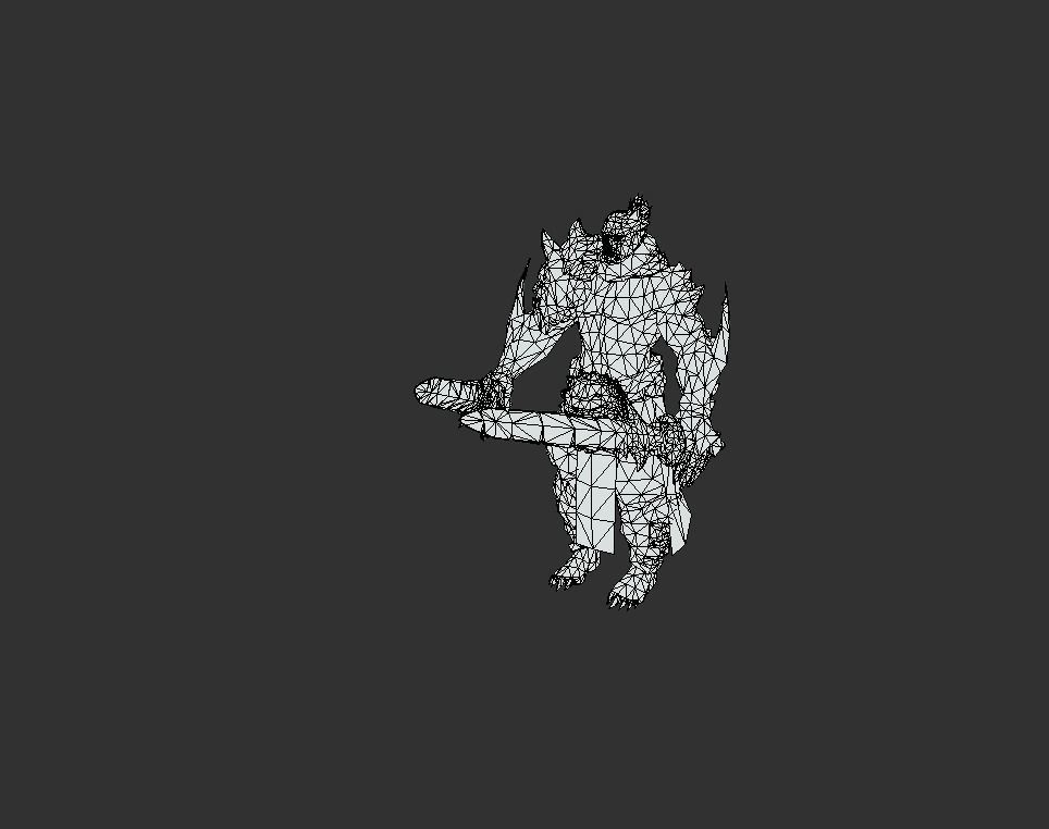 Demon Mutant Sword Master Low-poly 3D model_5