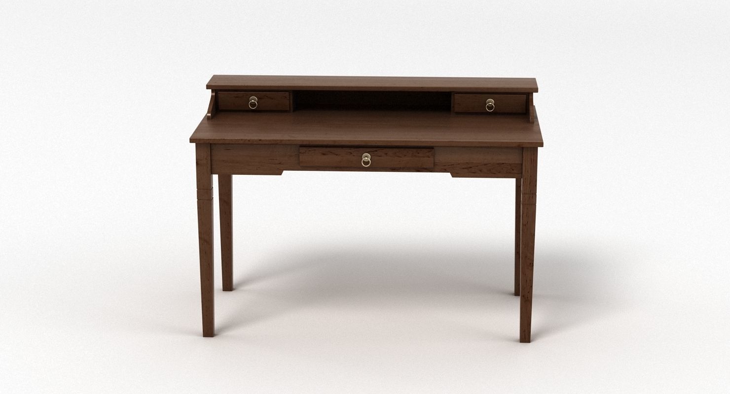 Writing Desk Bureau Low-poly 3D model_2