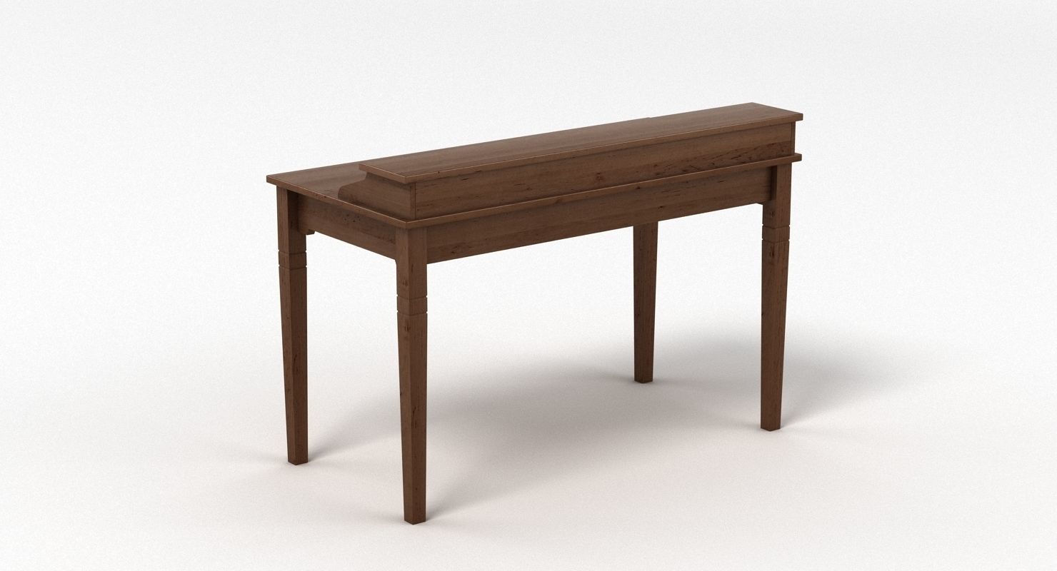 Writing Desk Bureau Low-poly 3D model_4