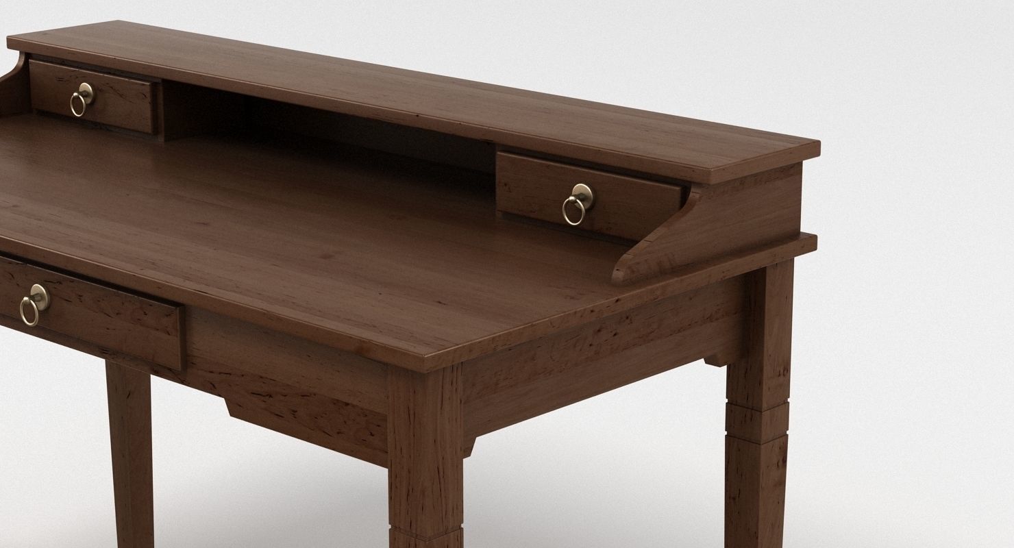 Writing Desk Bureau Low-poly 3D model_1