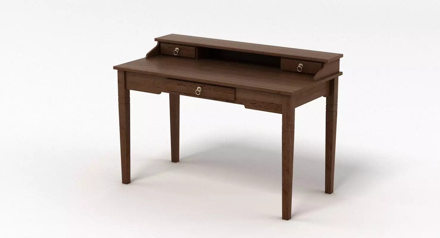 Writing Desk Bureau Low-poly 3D model_0