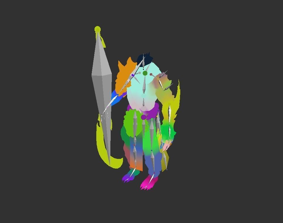 Demon Mutant Wizard Low-poly 3D model_3