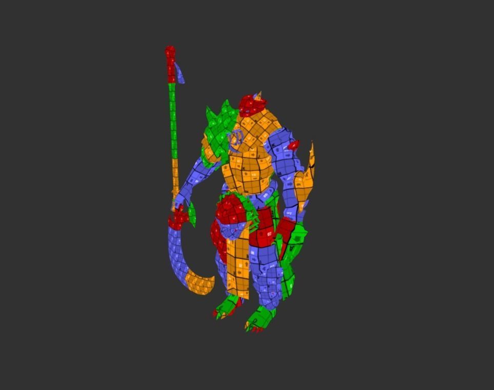 Demon Mutant Wizard Low-poly 3D model_6