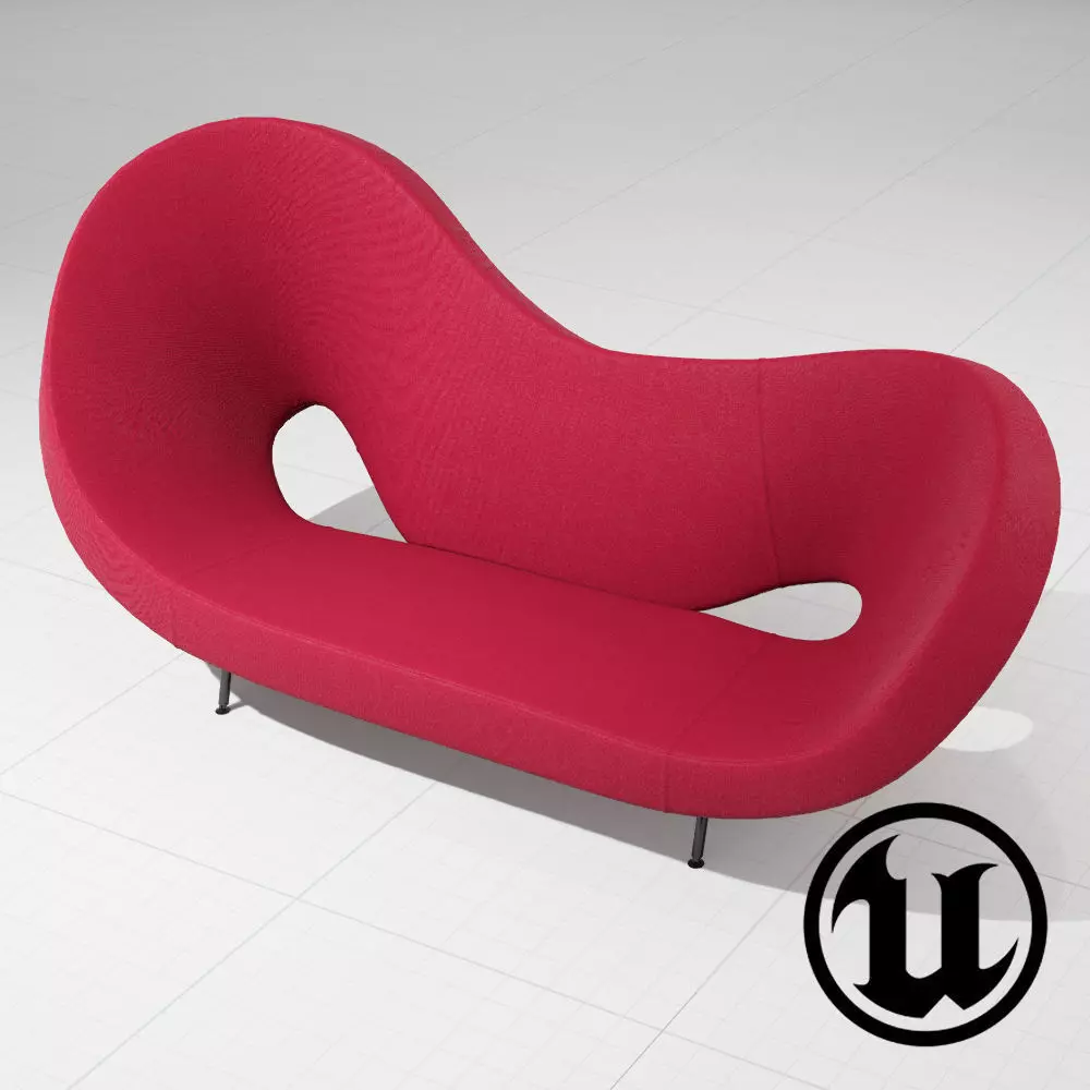 Victoria and Albert Sofa 290 UE4 Low-poly 3D model_0