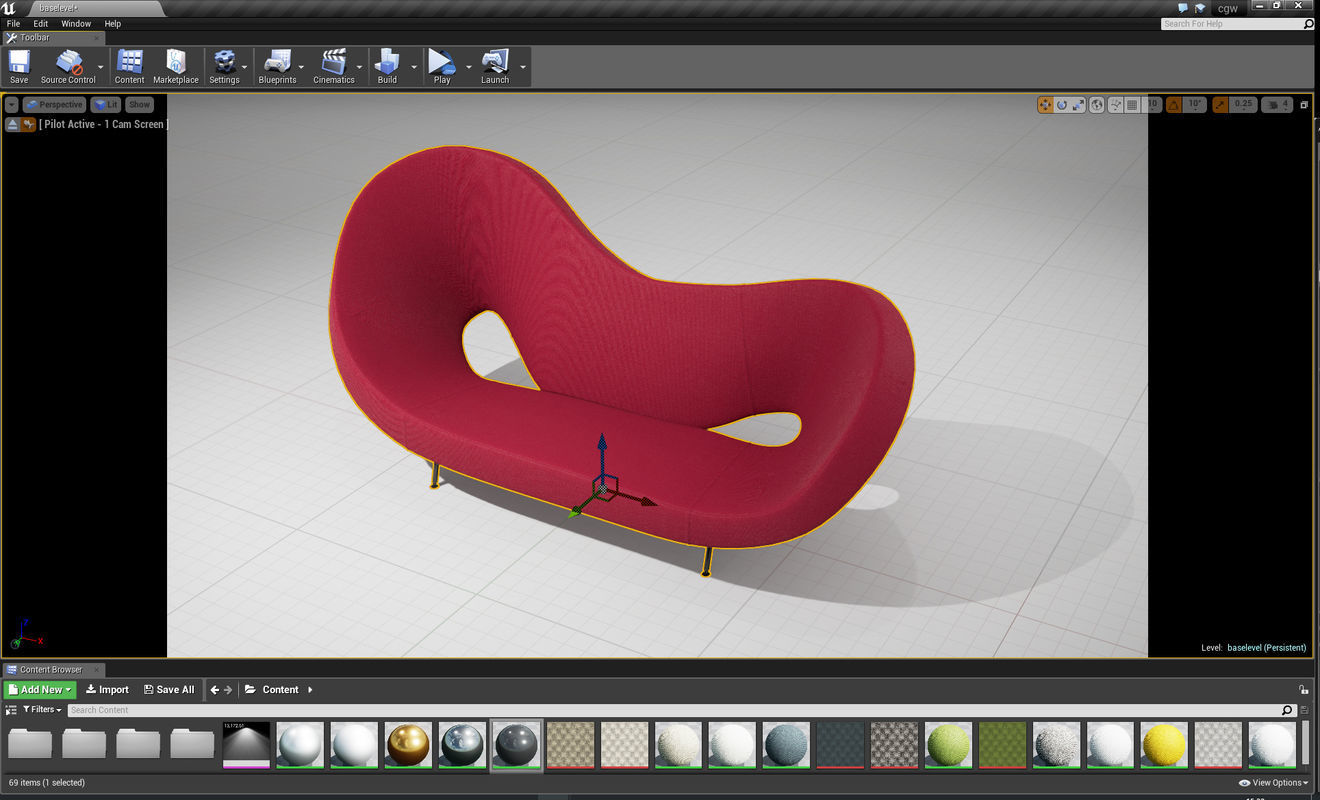 Victoria and Albert Sofa 290 UE4 Low-poly 3D model_3
