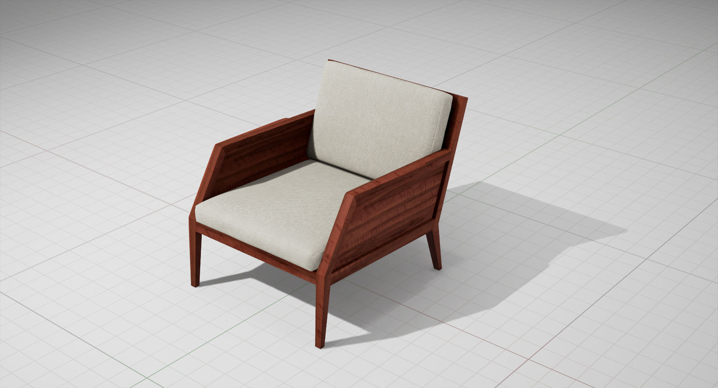 Raffa Chair UE4 Low-poly 3D model_4