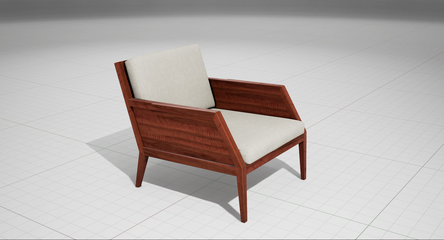 Raffa Chair UE4 Low-poly 3D model_6