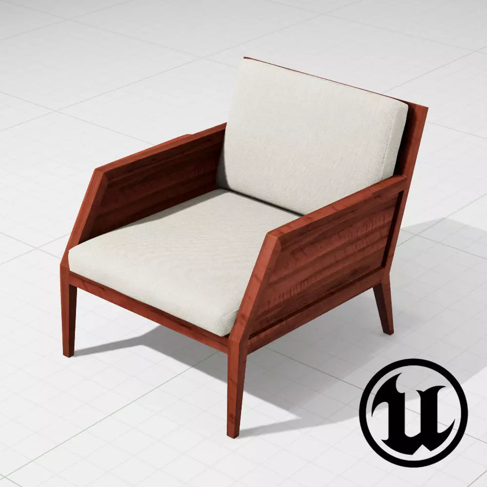 Raffa Chair UE4 Low-poly 3D model_0