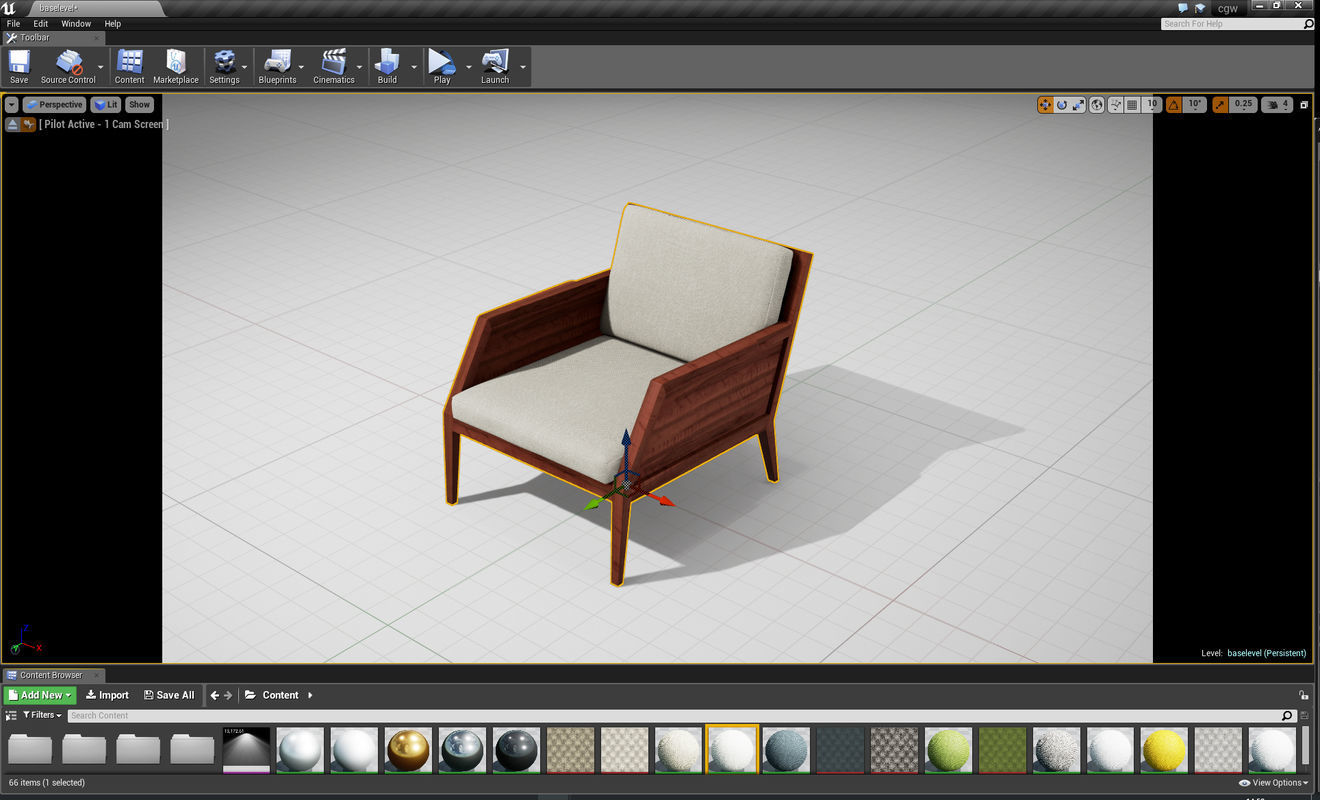 Raffa Chair UE4 Low-poly 3D model_3