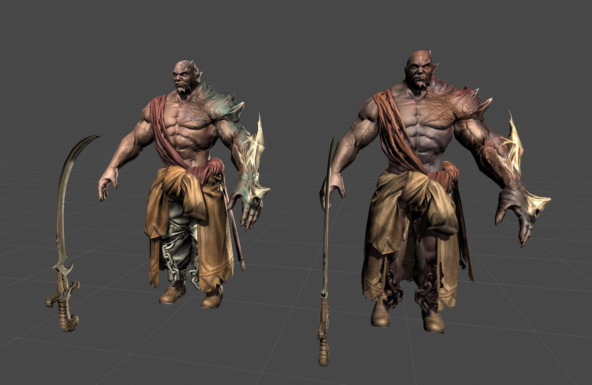 Demon Mutant Blade Low-poly 3D model_10