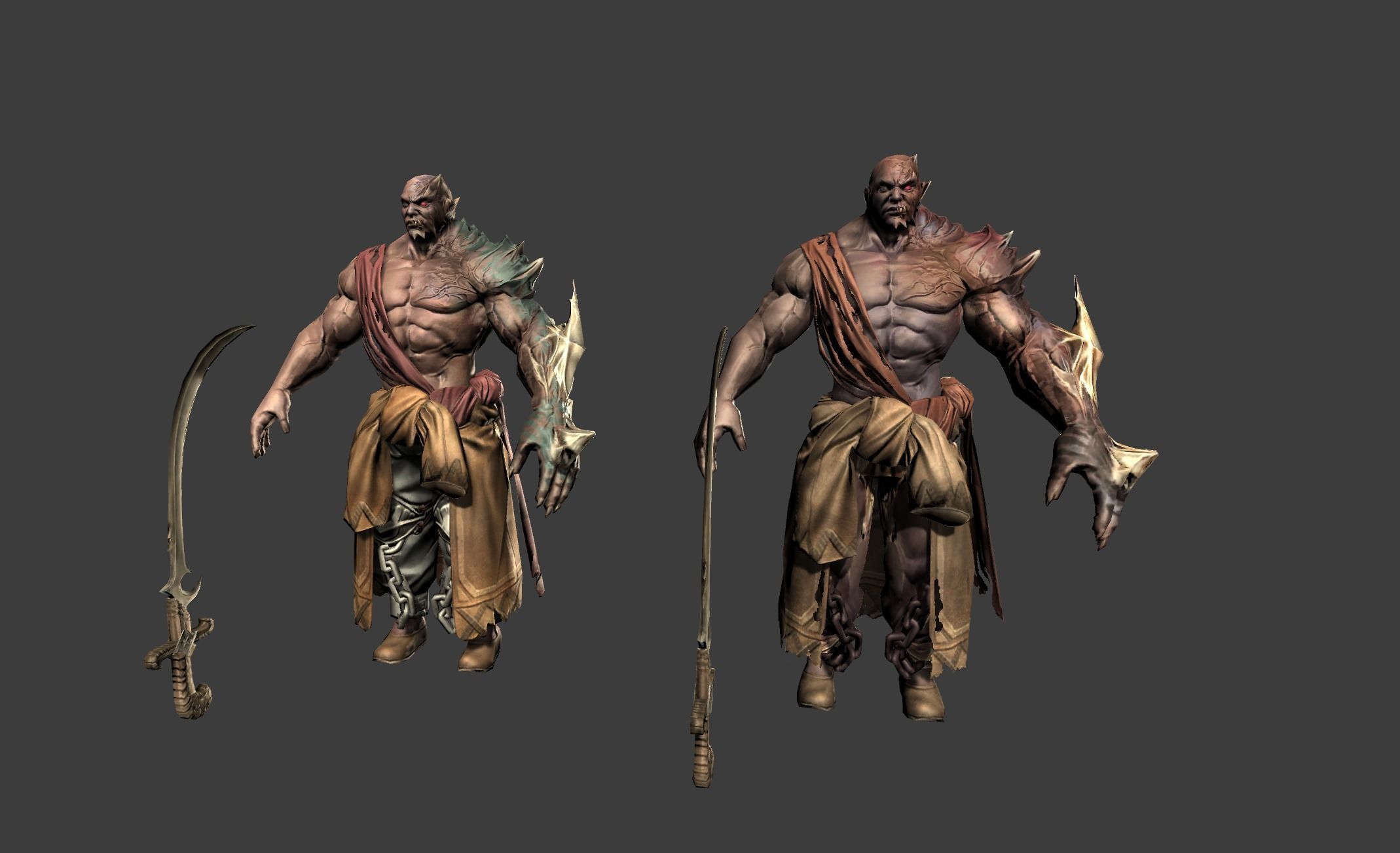 Demon Mutant Blade Low-poly 3D model_17