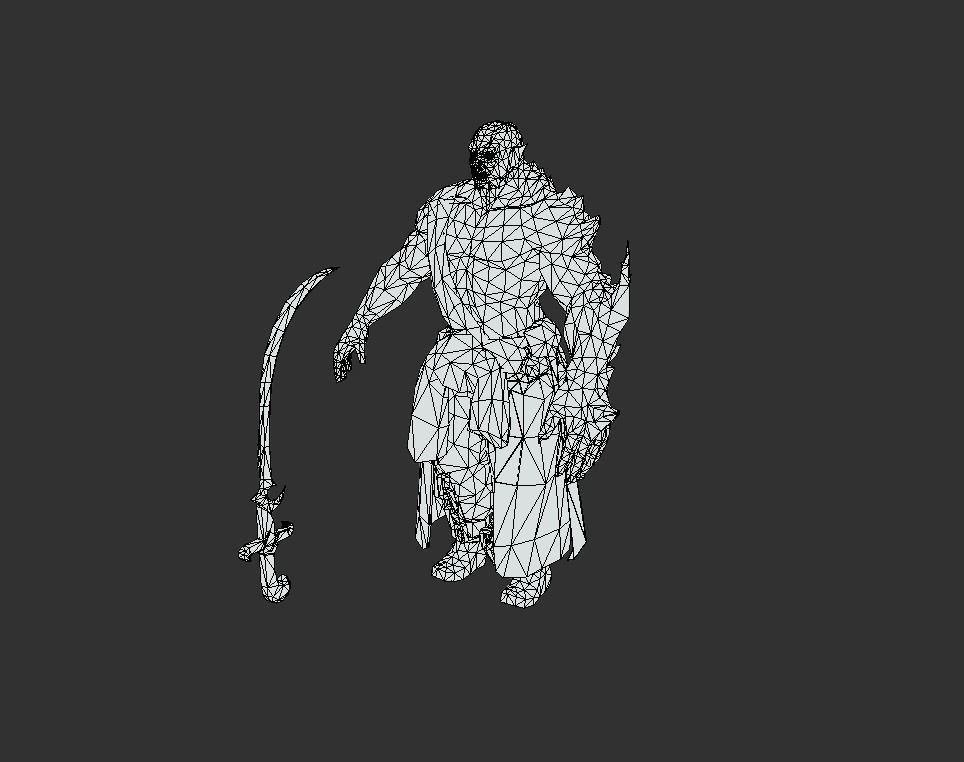 Demon Mutant Blade Low-poly 3D model_5