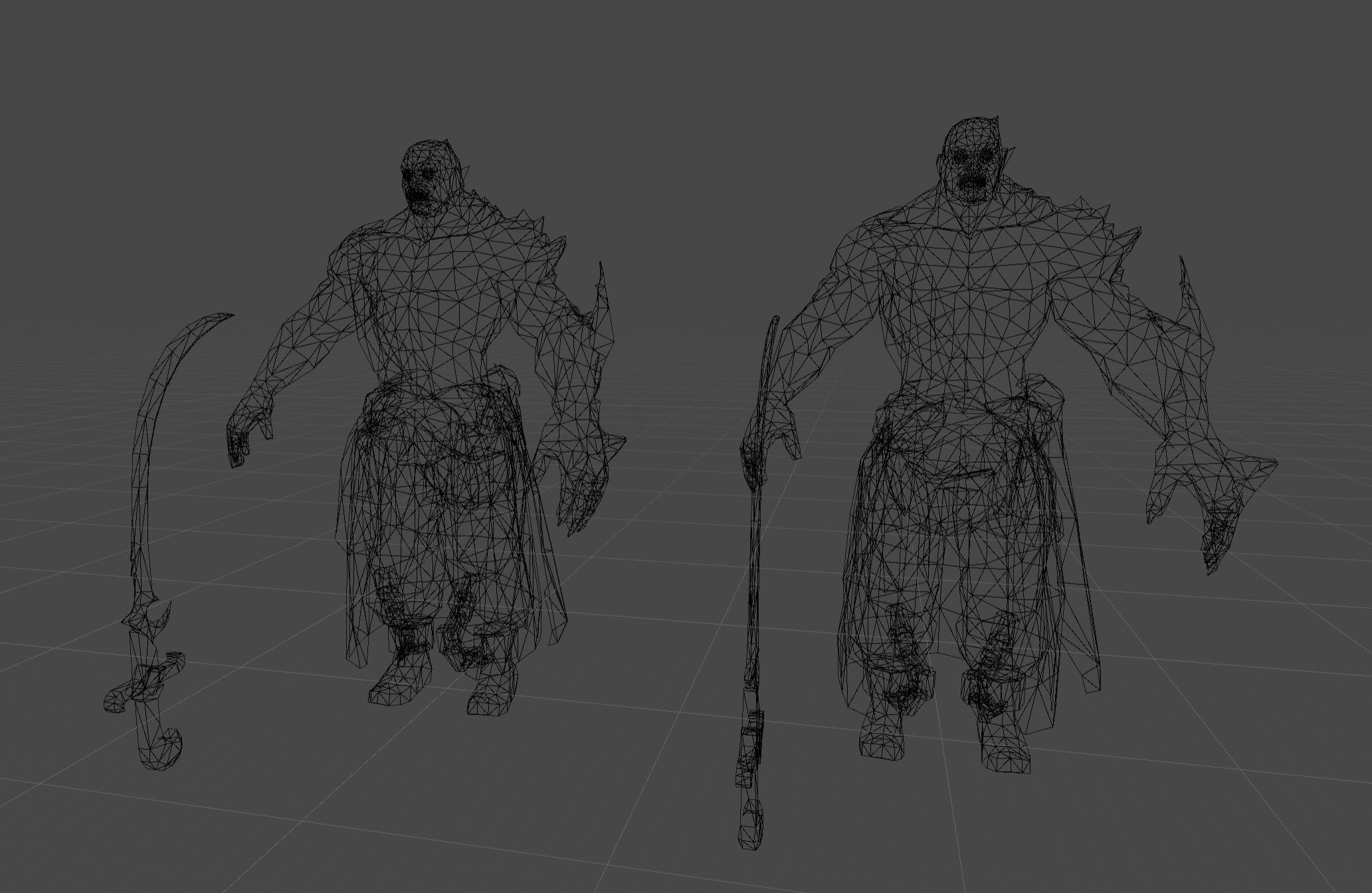 Demon Mutant Blade Low-poly 3D model_7