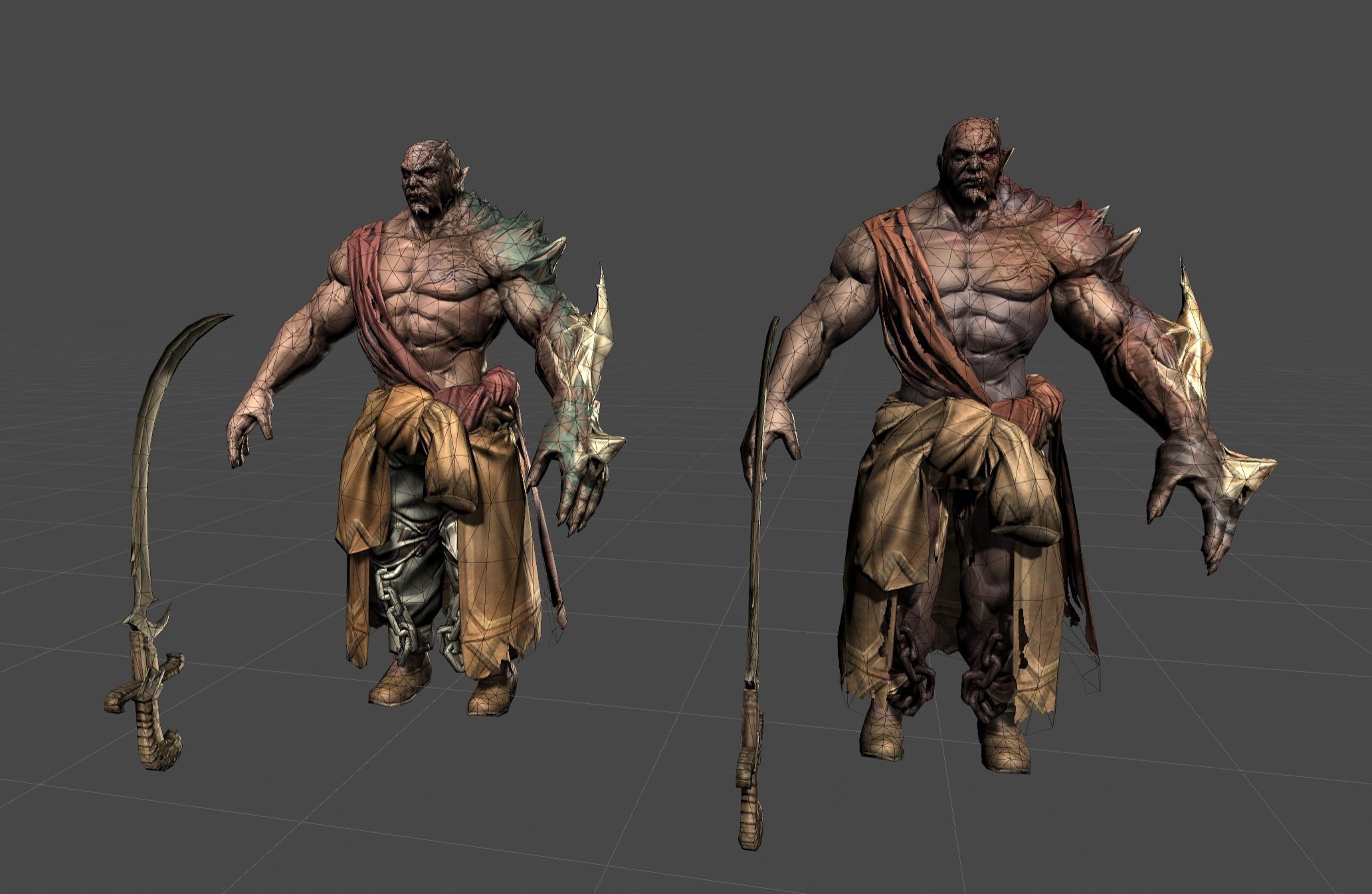 Demon Mutant Blade Low-poly 3D model_8