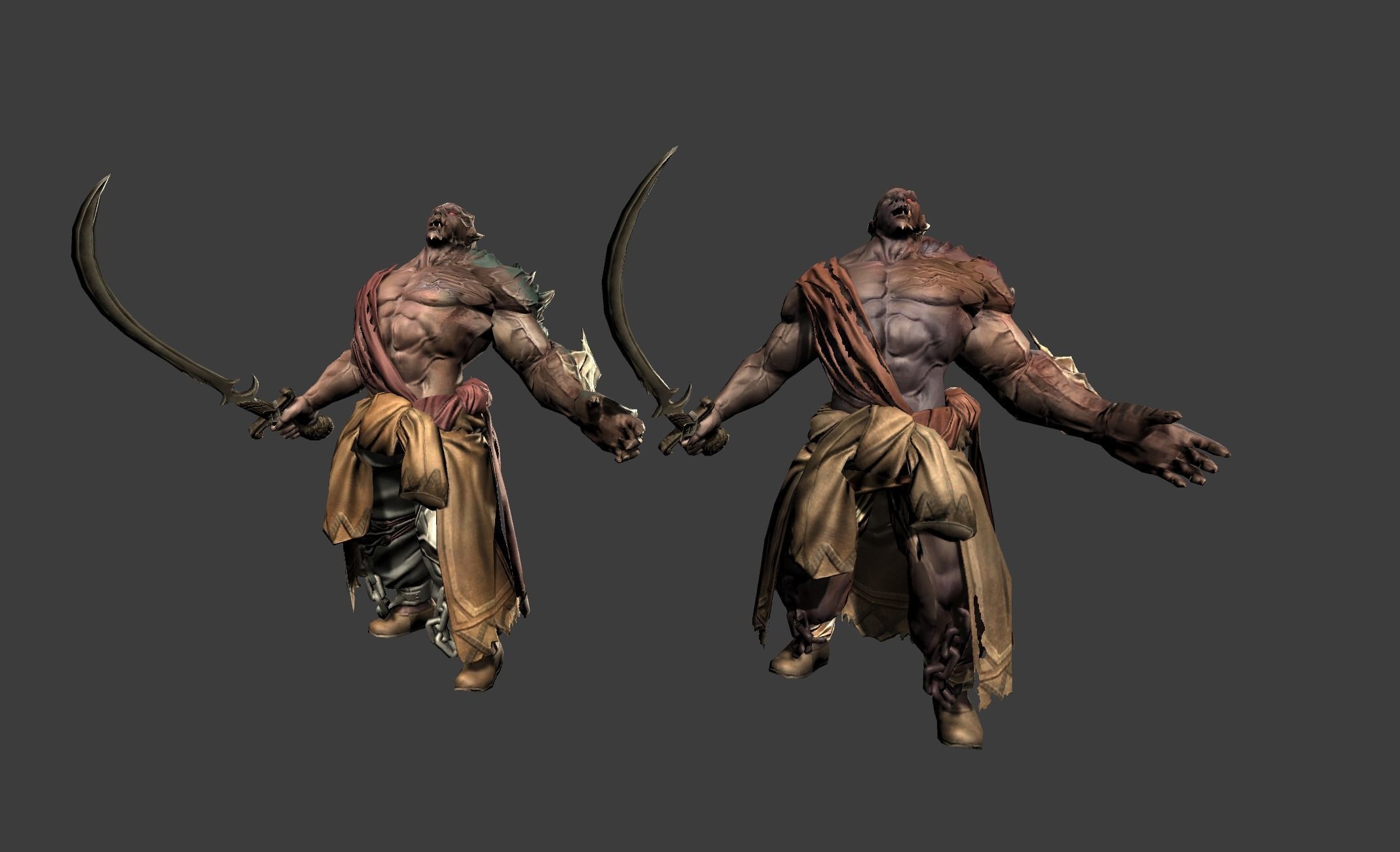 Demon Mutant Blade Low-poly 3D model_12