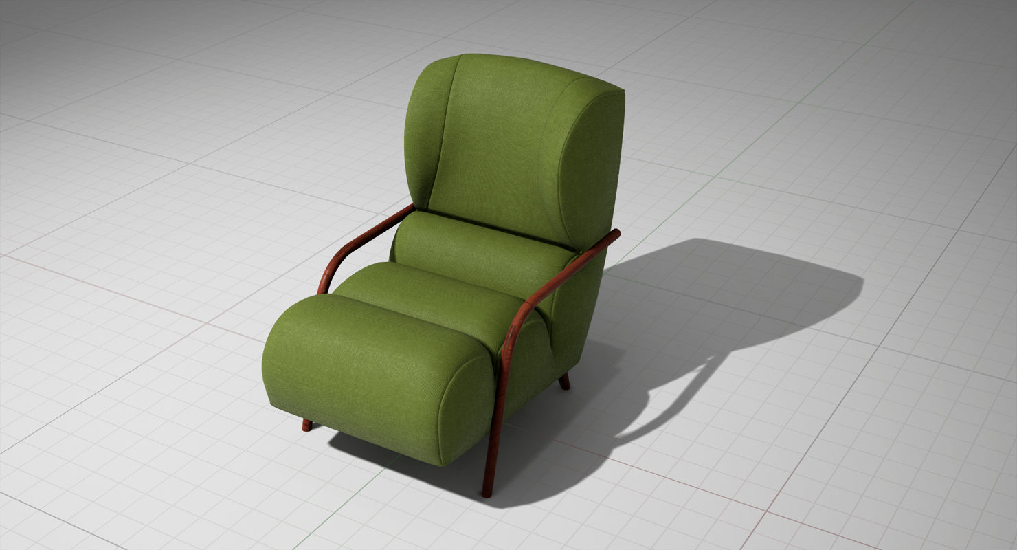 Papa Chair UE4 Low-poly 3D model_4