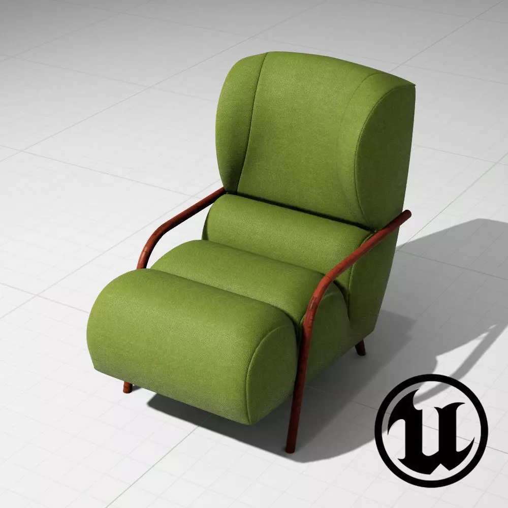 Papa Chair UE4 Low-poly 3D model_0