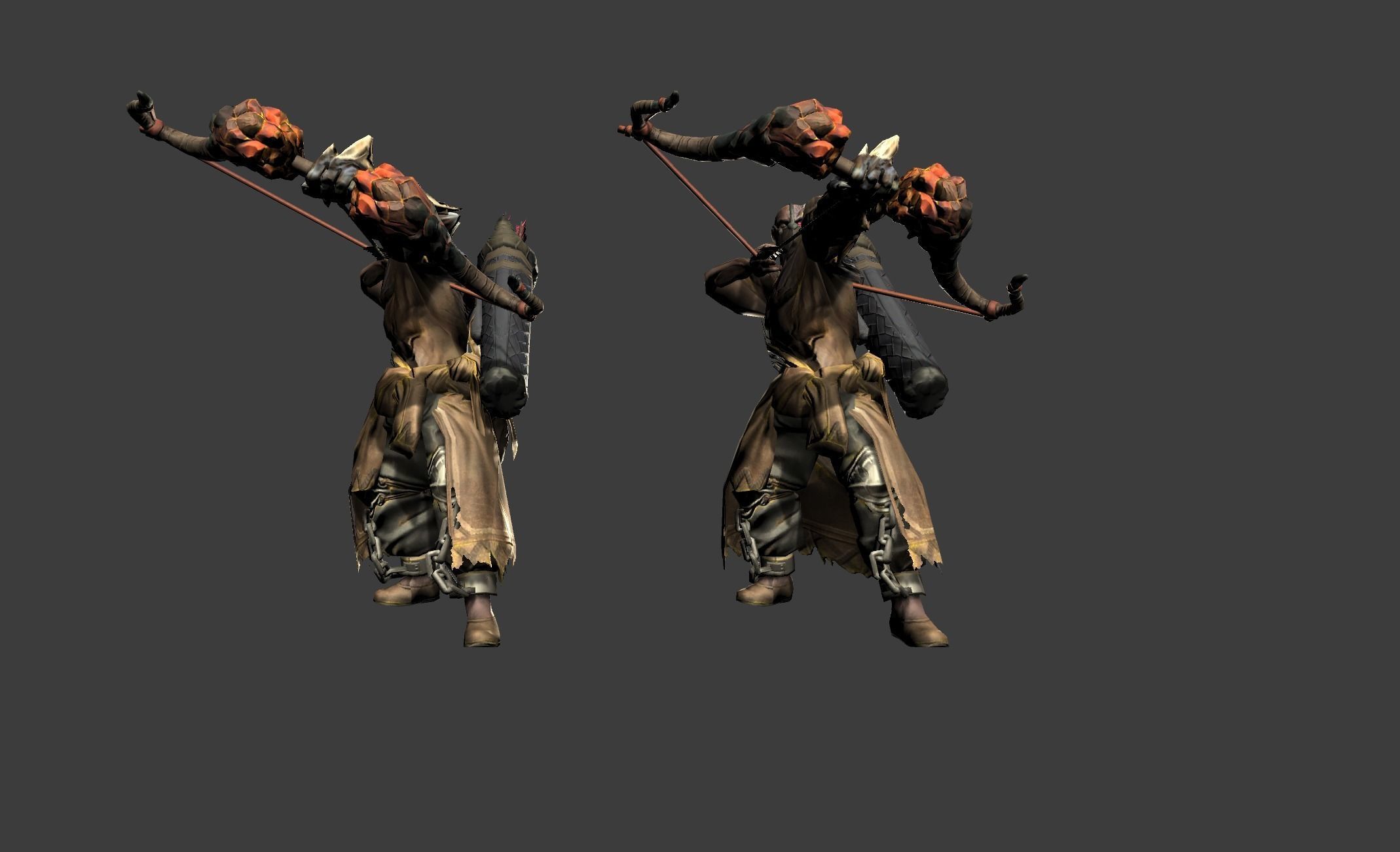 Demon Mutant Archer Low-poly 3D model_13