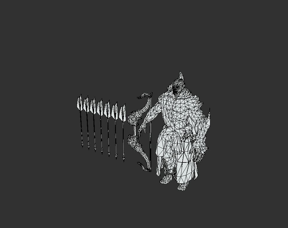 Demon Mutant Archer Low-poly 3D model_5