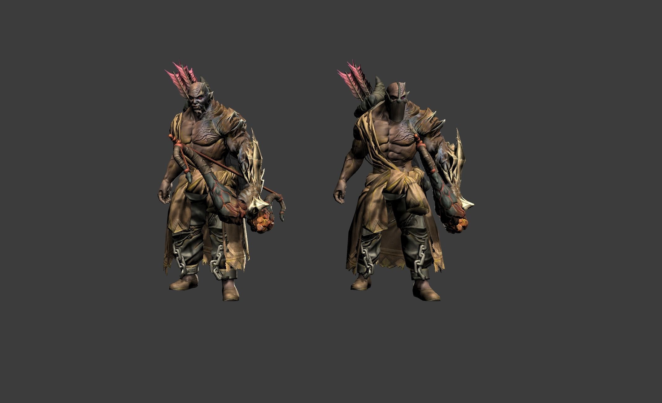 Demon Mutant Archer Low-poly 3D model_15
