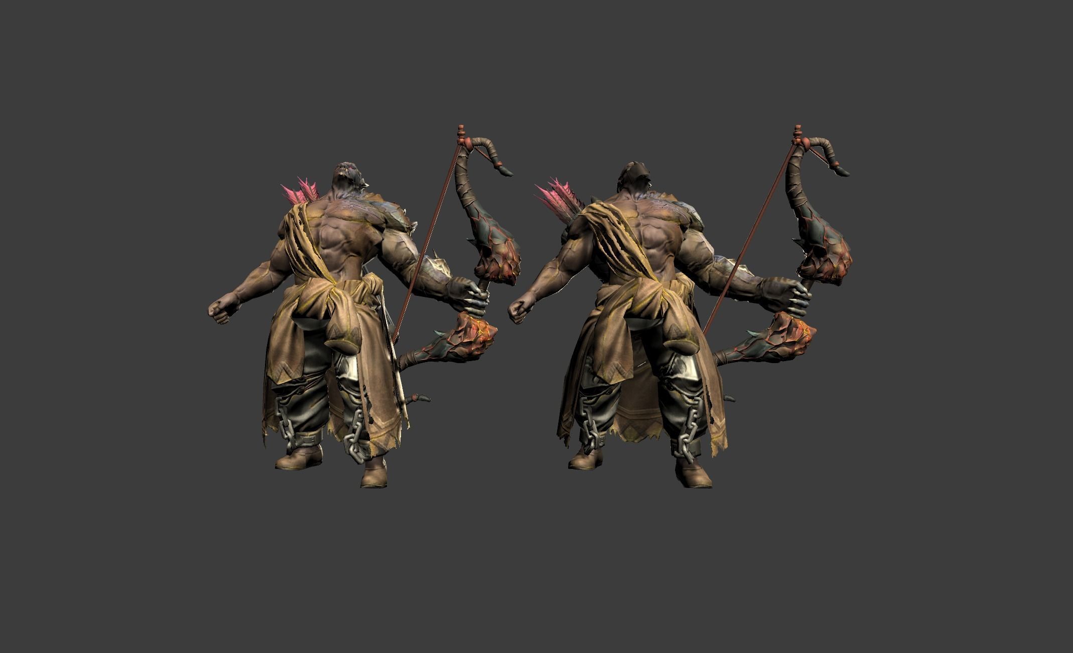 Demon Mutant Archer Low-poly 3D model_9