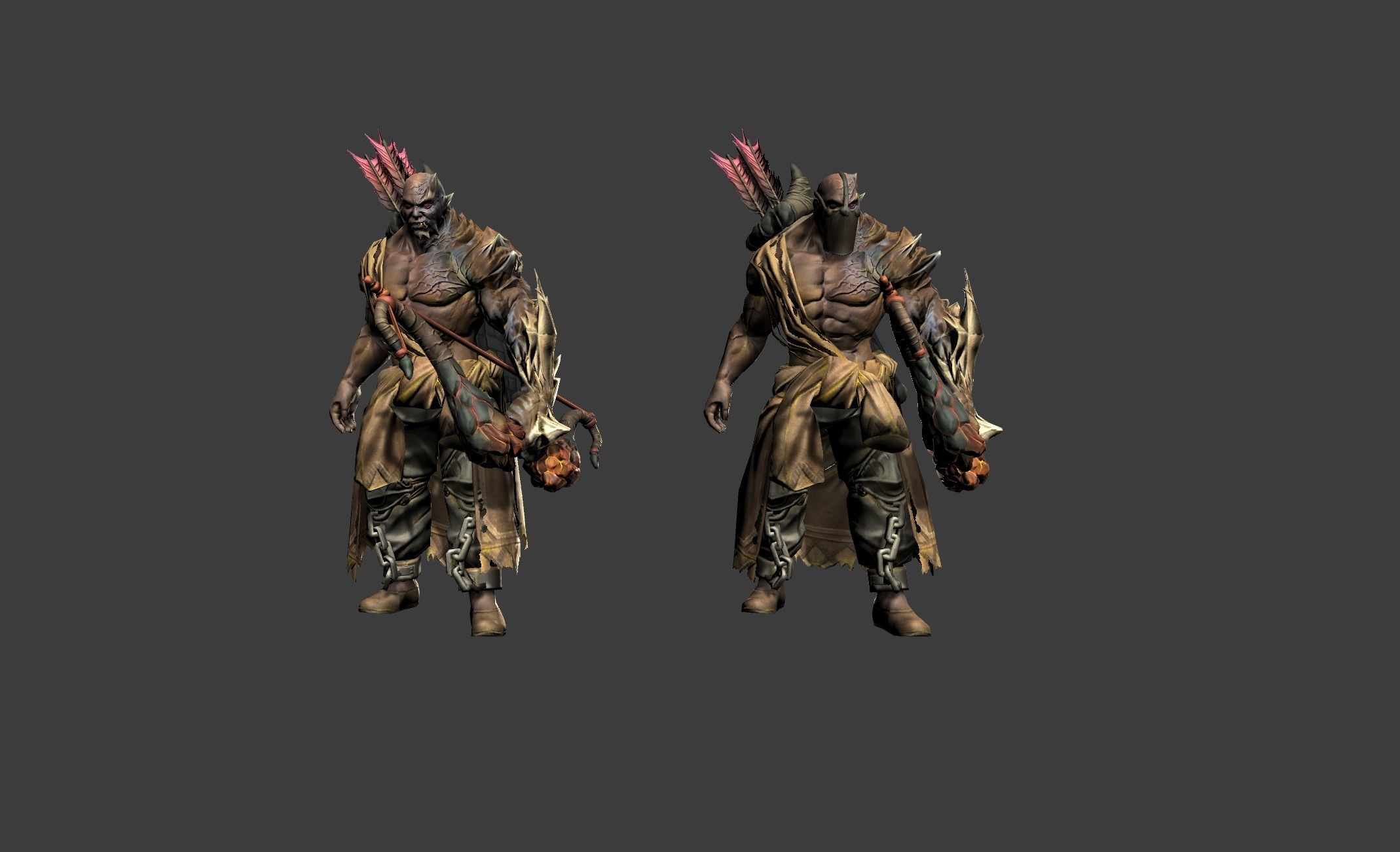 Demon Mutant Archer Low-poly 3D model_11