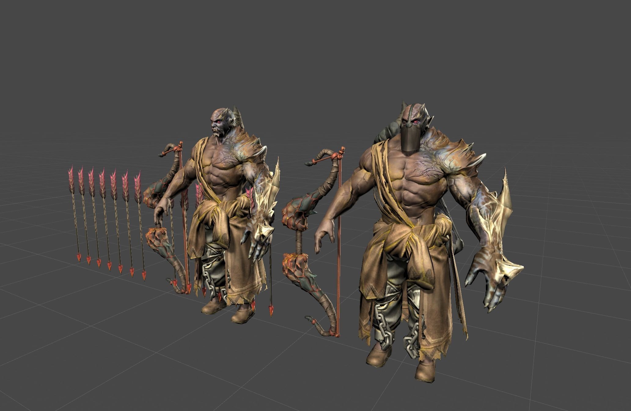 Demon Mutant Archer Low-poly 3D model_18