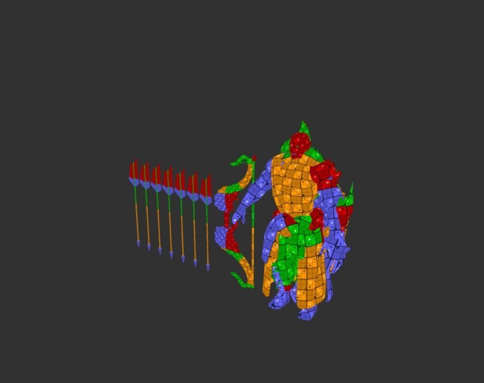 Demon Mutant Archer Low-poly 3D model_6