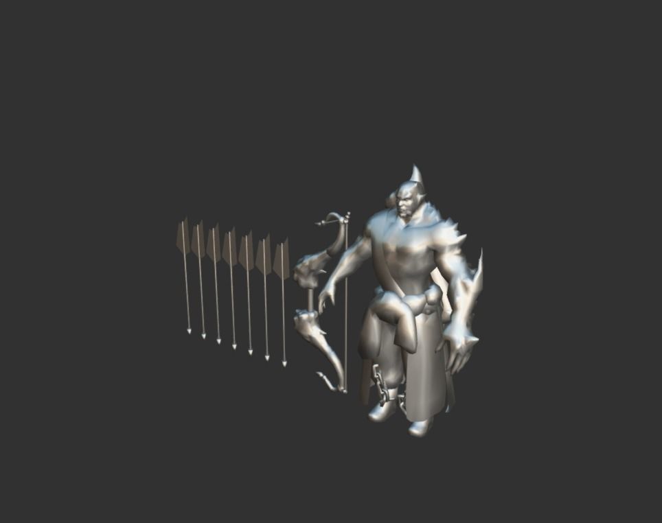 Demon Mutant Archer Low-poly 3D model_4