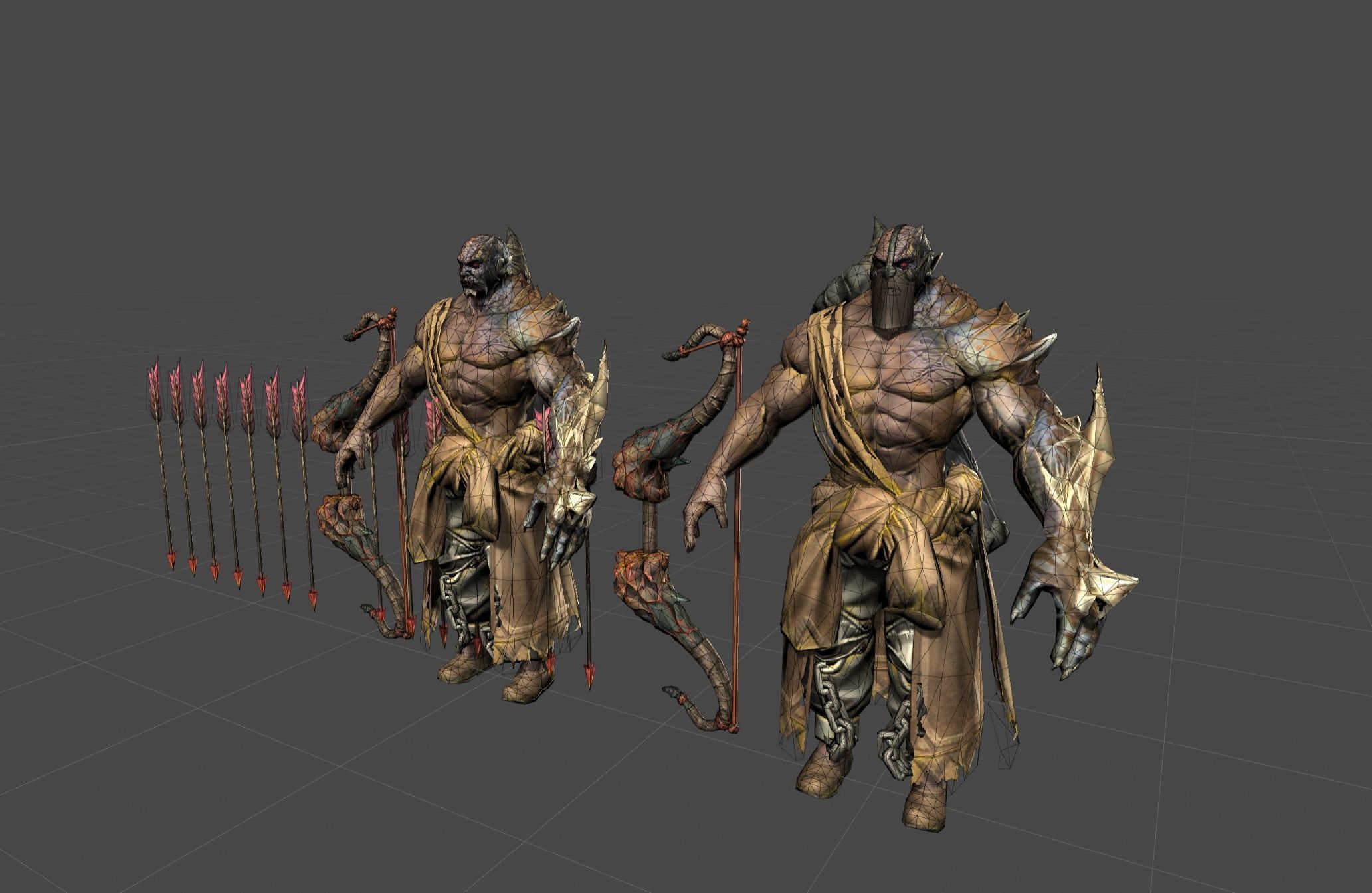 Demon Mutant Archer Low-poly 3D model_19