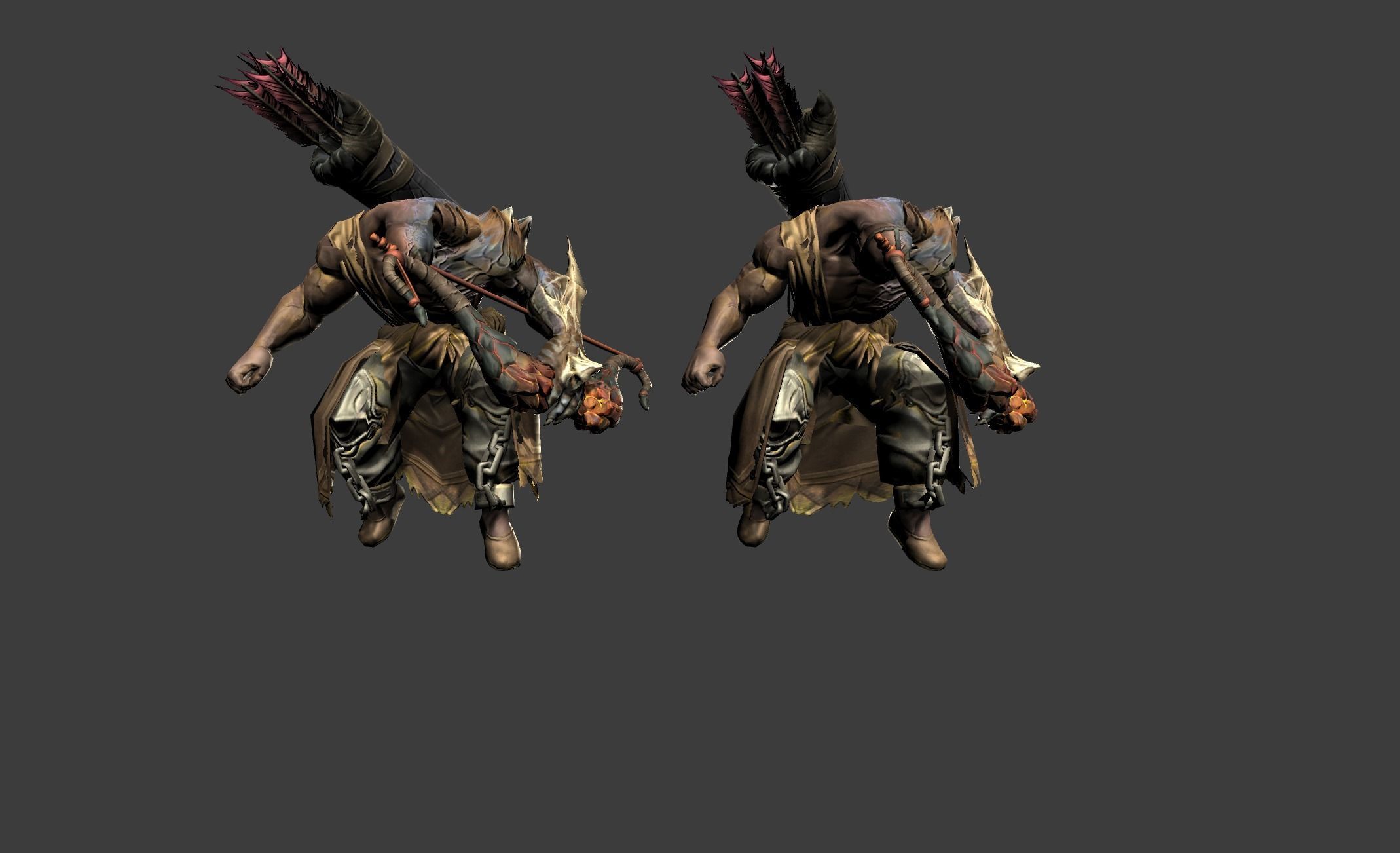 Demon Mutant Archer Low-poly 3D model_16