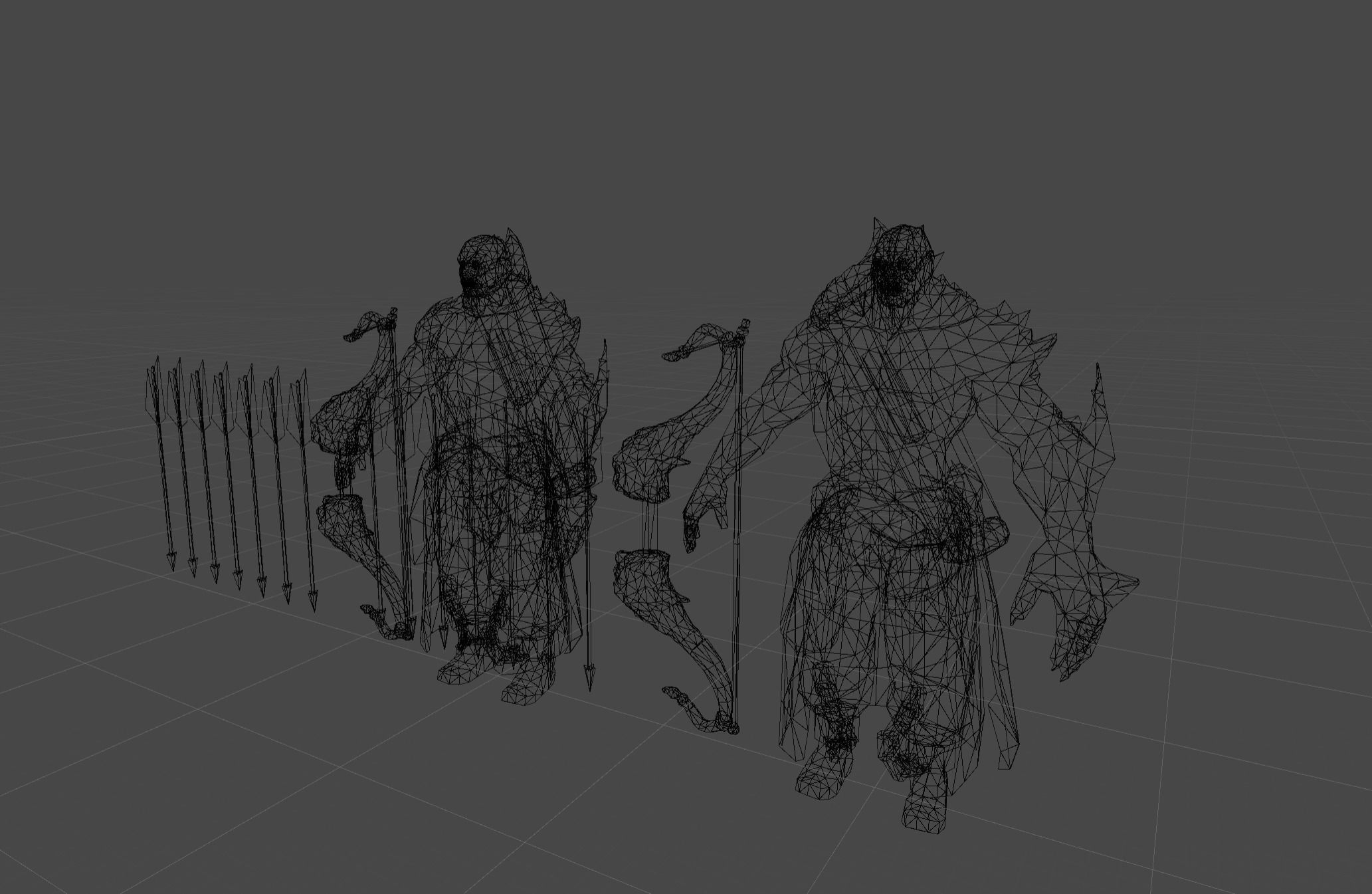 Demon Mutant Archer Low-poly 3D model_7