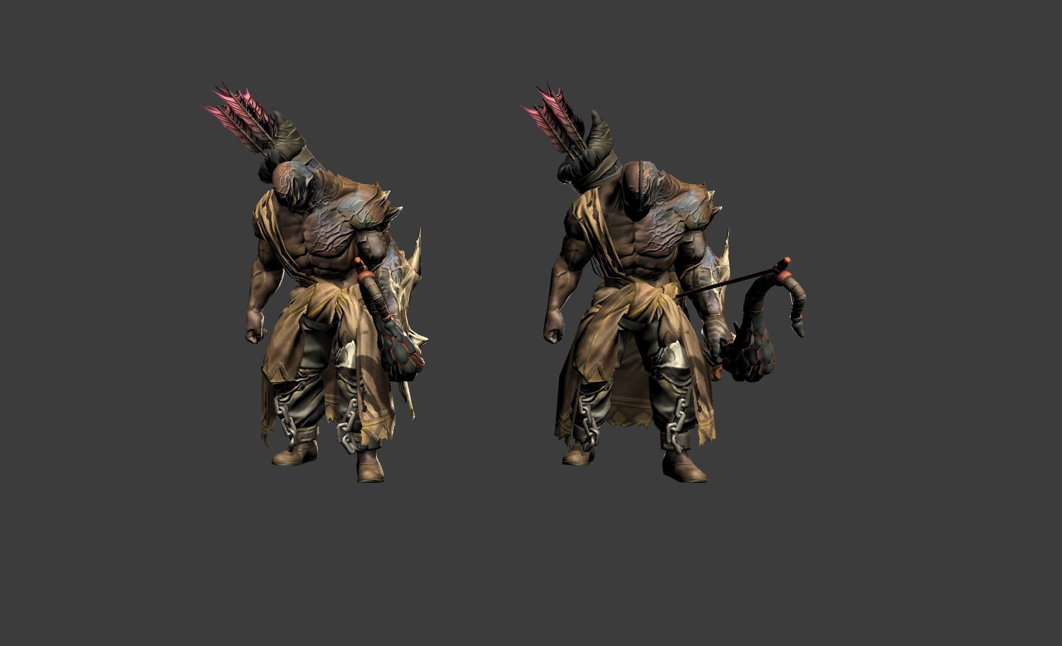 Demon Mutant Archer Low-poly 3D model_14