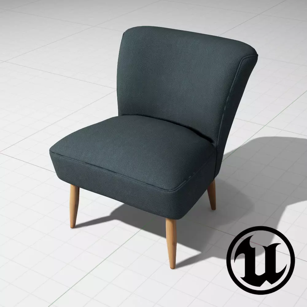 Cocktail Chair Northmore Major UE4 Low-poly 3D model_0