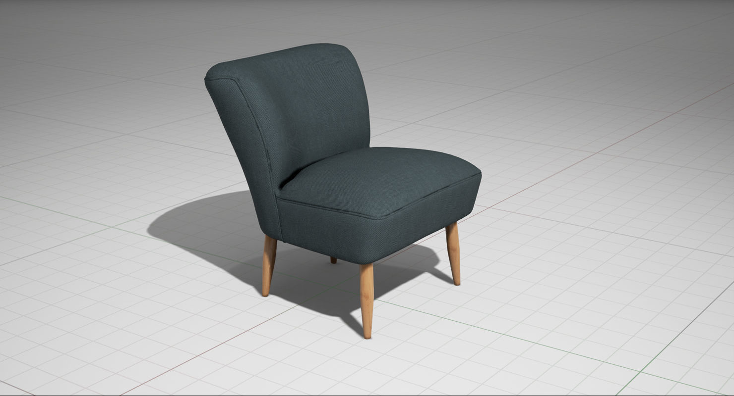 Cocktail Chair Northmore Major UE4 Low-poly 3D model_6