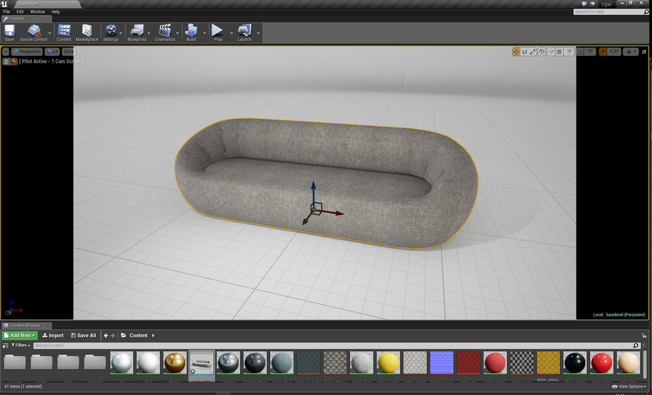 Capsule Sofa Ceres UE4 Low-poly 3D model_3