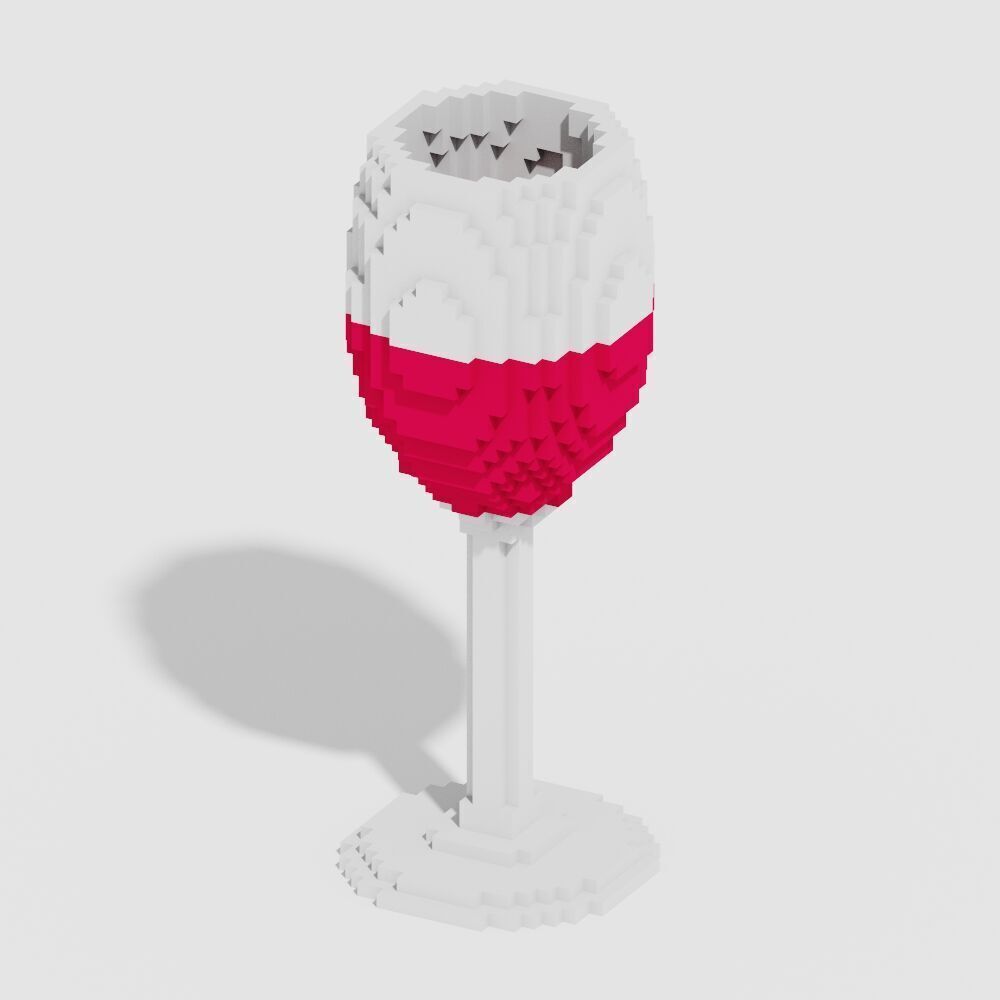 Voxel Beverages 17 Items Low-poly 3D model_6
