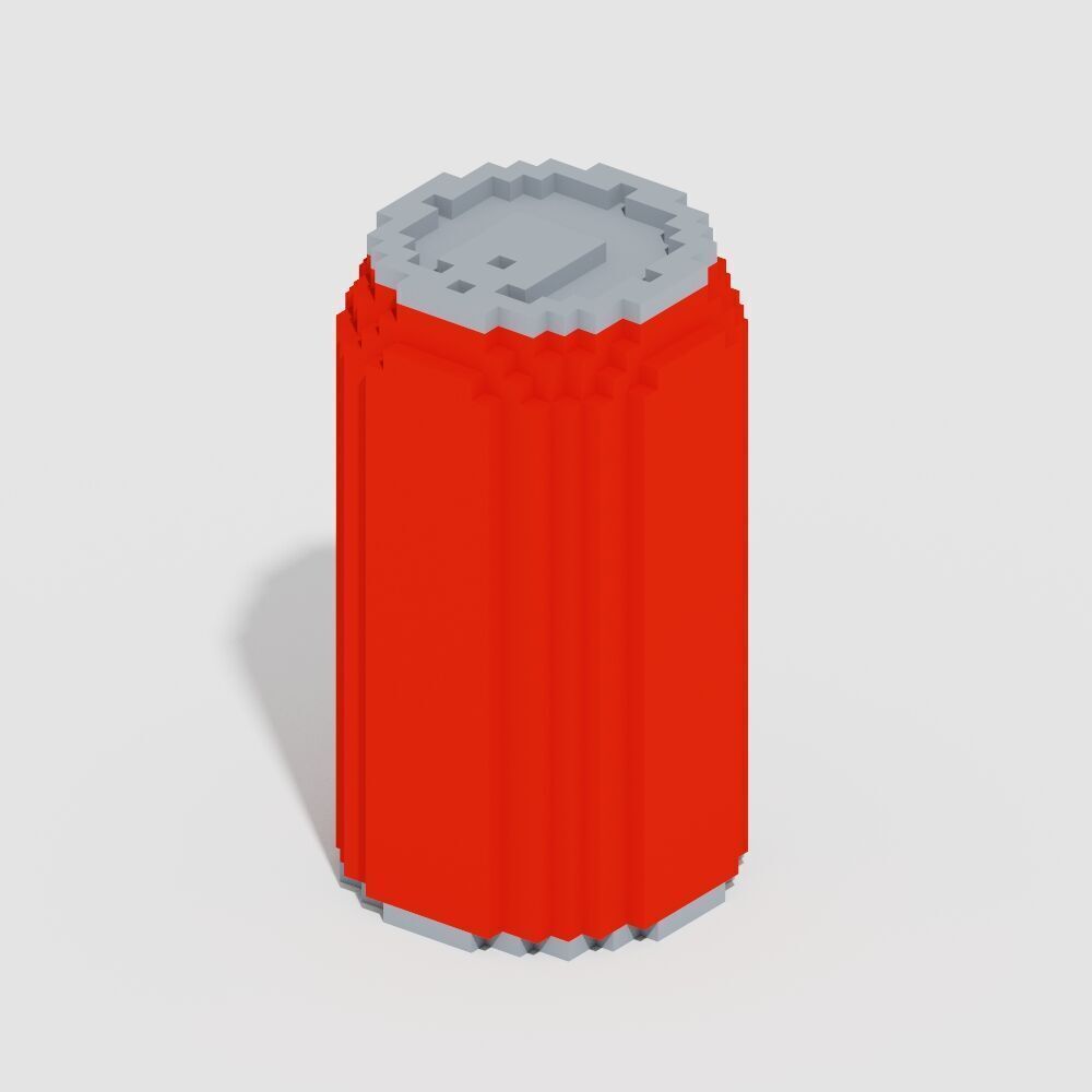 Voxel Beverages 17 Items Low-poly 3D model_13