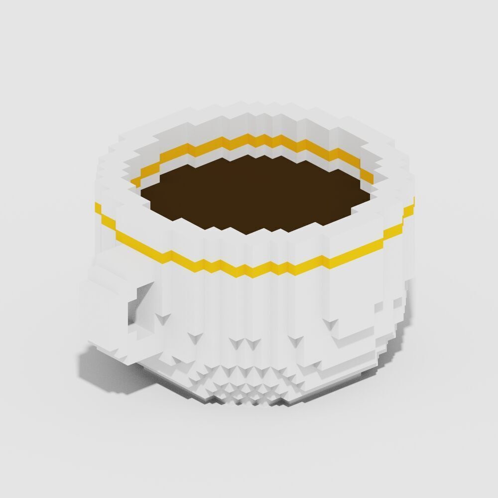 Voxel Beverages 17 Items Low-poly 3D model_3