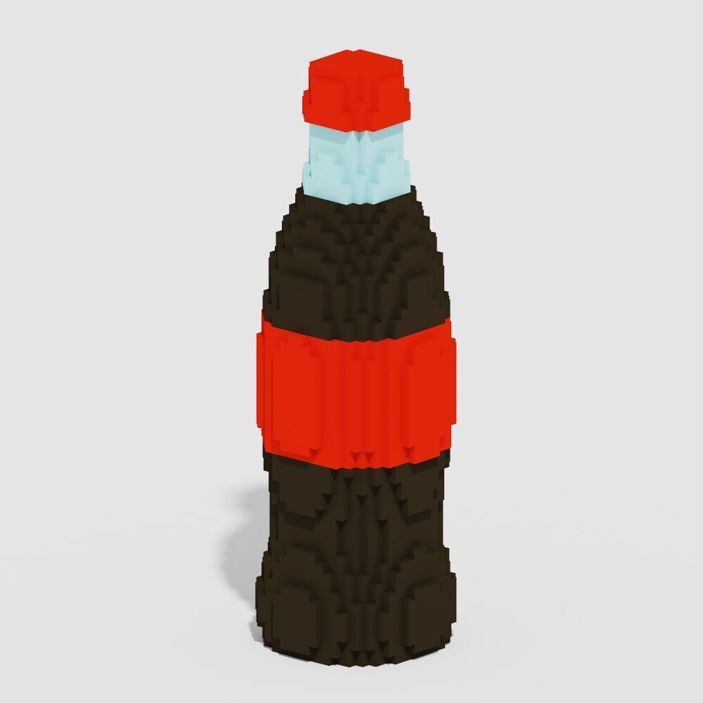 Voxel Beverages 17 Items Low-poly 3D model_14