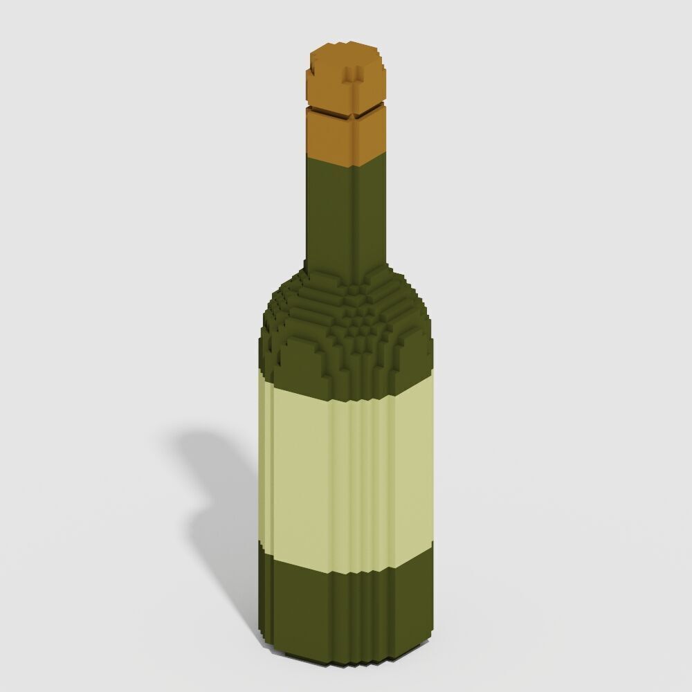 Voxel Beverages 17 Items Low-poly 3D model_17